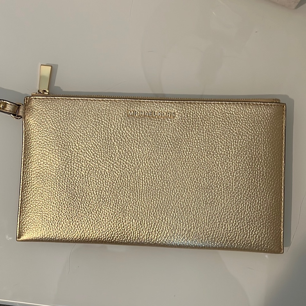 Gold Michael Kors Wristlet